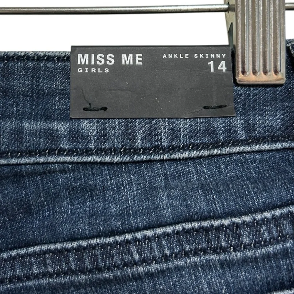 Miss Me Girls Jean Size 14 Skinny Ankle Denim Embroidered NWT